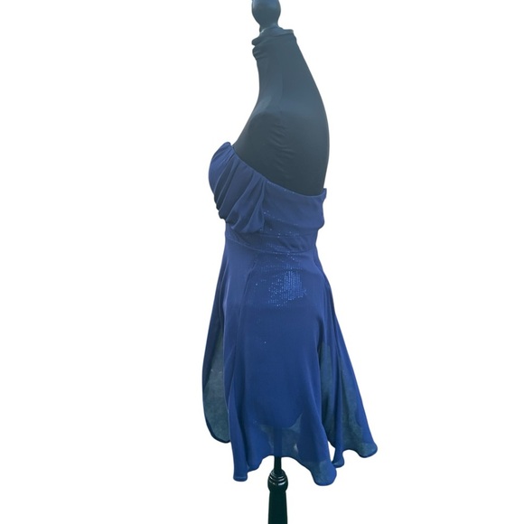 Elegant Blue Strapless Dress Blue - Picture 4 of 5